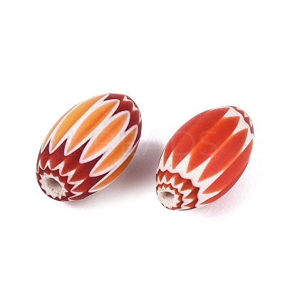 Handmade Millefiori Glass Barrel Beads LA-N002-03G-1