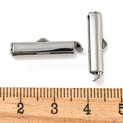 Brass Slide On End Clasp Tubes KK-N254-119P-03-1