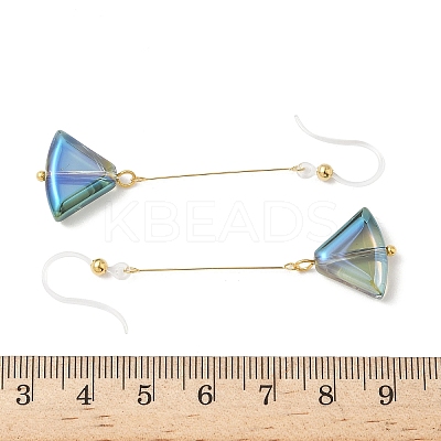 Electroplated 304 Stainless Steel Resin Fan Dangle Earrings EJEW-Z129-11G-03-1
