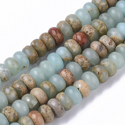 Natural Aqua Terra Jasper Beads Strands G-S366-013A-1