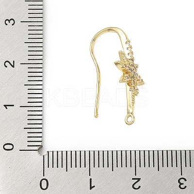 Brass Micro Pave Clear Cubic Zirconia Hoop Earring Findings LS-KK-H521-01G-1
