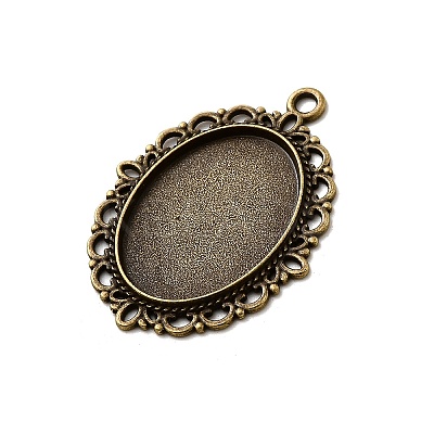 Zinc Alloy Pendant Settings for Cabochon & Rhinestone PALLOY-A15257-AB-FF-1