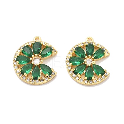 Brass Micro Pave Cubic Zirconia Pendants KK-B134-33G-1