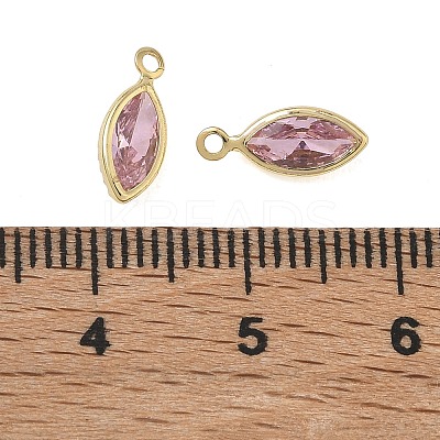 Brass Pave Cubic Zirconia Charms CU-CBABEB3-06G-02-1
