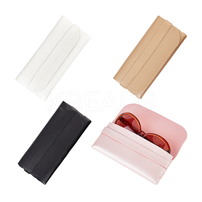AHADEMAKER 4Pcs 4 Colors PU Imitation Leather Glasses Case AJEW-GA0005-19-1