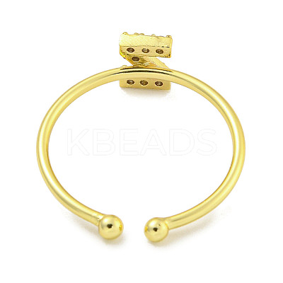 Rack Plating Brass Open Cuff Rings for Women RJEW-F162-02G-Z-1
