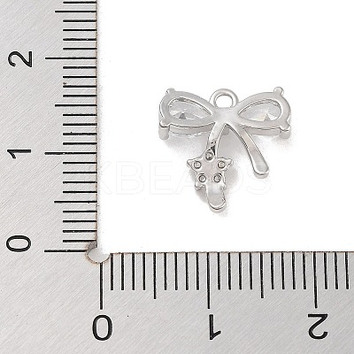 Brass Pave Clear Cubic Zirconia Charms KK-Z061-17P-1