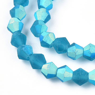 Imitate Austrian Crystal Bicone Frosted Glass Beads Strands GLAA-F029-TM2mm-A01-1