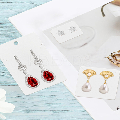 150Pcs 3 Styles Rectangle Paper Jewelry Display Cards Set for Earrings Necklaces CDIS-LP0001-20-1