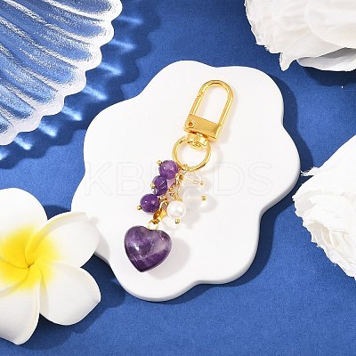 Natural Amethyst Pendant Decorations HJEW-JM04150-03-1