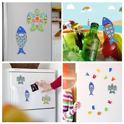 4Pcs 4 Styles Melamine Bottle Opener Fridge Magnet AJEW-CJ0001-54-1