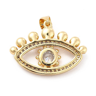 Brass Micro Pave Clear Cubic Zirconia Pendants KK-M235-12G-1