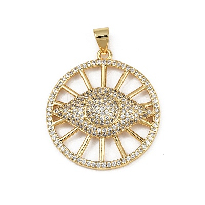 Brass Micro Pave Cubic Zirconia Pendants KK-S528-05G-1