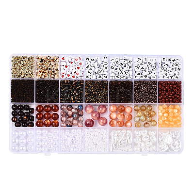 DIY 28 Style Resin & Acrylic & ABS Beads Jewelry Making Finding Kit DIY-NB0012-03C-1