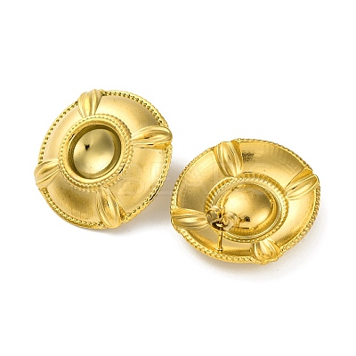 Ion Plating(IP) 304 Stainless Steel Flat Round Stud Earrings EJEW-K295-17G-1