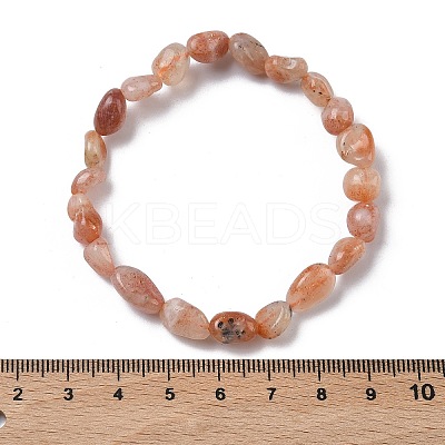 Natural Sunstone Beads Stretch Bracelets for Women BJEW-Z158-02C-01-1