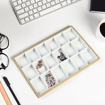 1Pc 18 Grids Imitation Leather Jewelry Trays CON-CL0001-02A-1