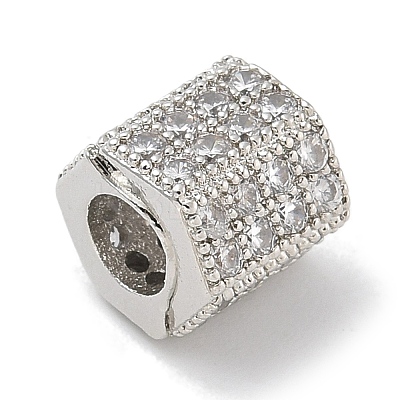 Rack Plating Brass Micro Pave Cubic Zirconia Beads KK-L224-035P-1
