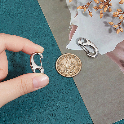 304 Stainless Steel Key Ring Connection Clasps Belt Clip for Keys STAS-PH0002-24P-1