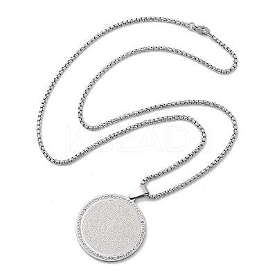 201 Stainless Steel Rhinestone Pendant Necklaces for Women NJEW-U021-08P-1