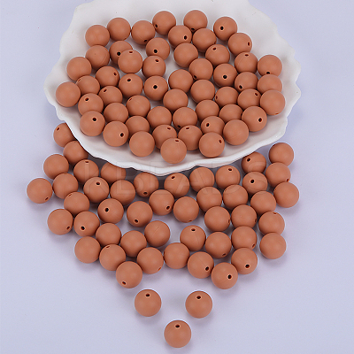 Round Silicone Focal Beads SI-JX0046A-75-1