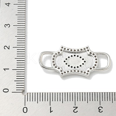 Rack Plating Brass Micro Pave Clear & Black Cubic Zirconia Eye Mask Connector Charms KK-L224-066P-1