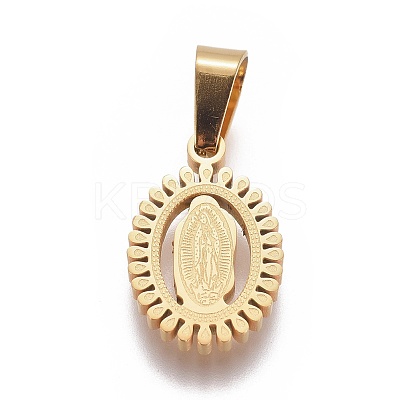 304 Stainless Steel Lady of Guadalupe Pendants STAS-F223-21G-A-1
