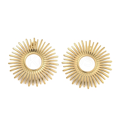 304 Stainless Steel Flower Stud Earrings for Women EJEW-U022-09G-1