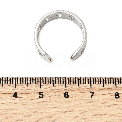 304 Stainless Steel Cuff Rings for Women RJEW-A077-02P-1