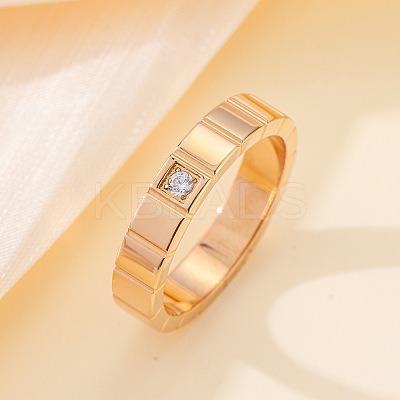 304 Stainless Steel & Cubic Zirconia Finger Rings FS-WG10832-09-1
