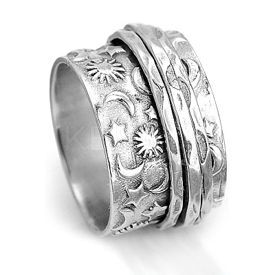 Retro Rotatable 304 Stainless Steel Finger Rings FS-WG84C22-11-1