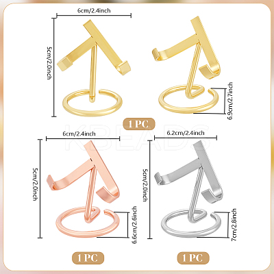 3Pcs 3 Styles Iron Raw Stone Display Holder ODIS-PH0009-13-1