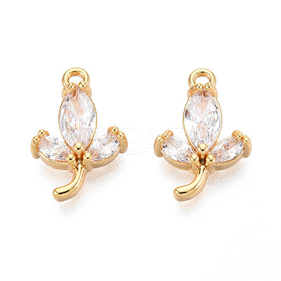 Brass Micro Pave Cubic Zirconia Pendants KK-N263-66G-1