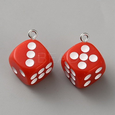 Opaque Resin Pendants RESI-WH0028-34P-17-1