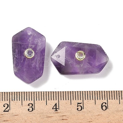 Natural Amethyst Faceted Pendants G-B151-02J-1