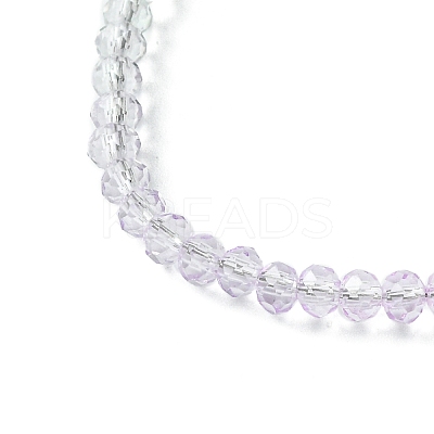 Faceted Rondelle Glass Beaded Necklace for Women NJEW-M208-01L-1