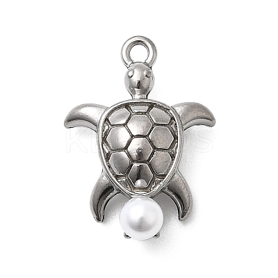 304 Stainless Steel & ABS Plastic Pearl Pendants STAS-G369-04P-01-1