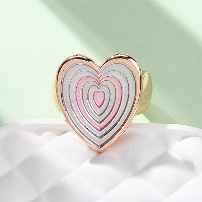 Zinc Alloy & Enamel Stretch Finger Rings for Women RJEW-M101-01D-G-1