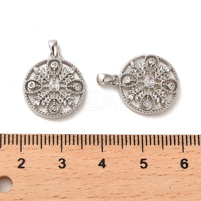 Brass Micro Pave Cubic Zirconia Pendants KK-P260-22P-1