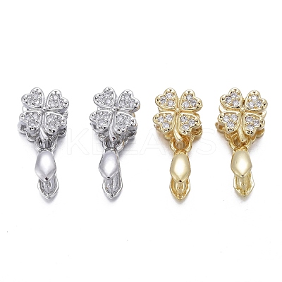 Brass Micro Pave Cubic Zirconia Ice Pick Pinch Bails KK-K244-44-1