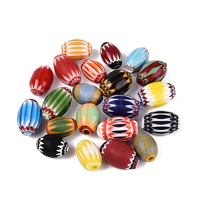 Handmade Millefiori Glass Barrel Beads LA-N002-06-1
