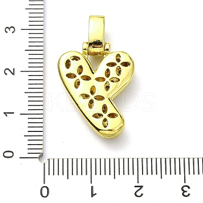 Brass Micro Pave Clear Cubic Zirconia Pendants KK-M279-01G-Y-1