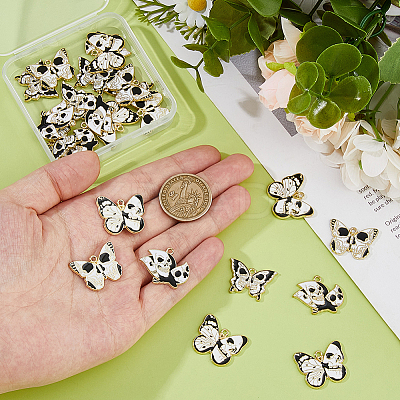 24Pcs 4 Styles Halloween Theme Alloy Enamel Pendants ENAM-DC0002-07-1