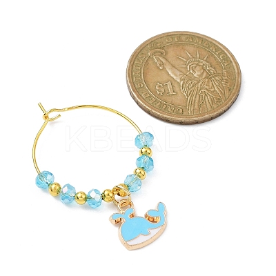Whale Alloy Enamel Wine Glass Charms Sets AJEW-JO00232-1