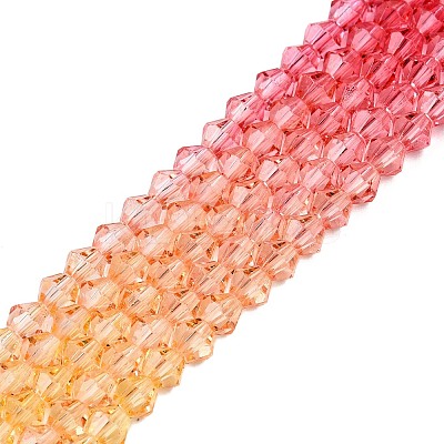 Gradient Color Baking Paint Glass Bead Strands X1-DGLA-A039-T6mm-A03-1