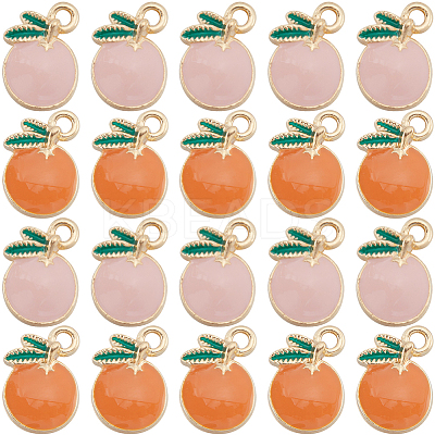 40Pcs 2 Colors Alloy Enamel Pendants ENAM-SC0005-30-1