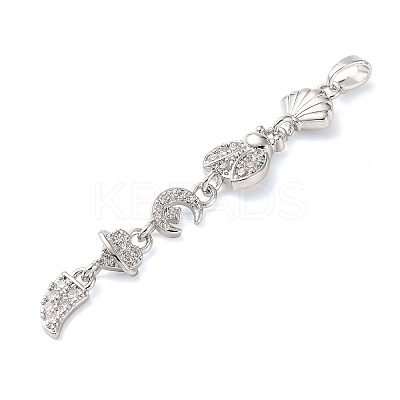 Brass Micro Pave Clear Cubic Zirconia Pendants LS-KK-D101-01A-P-1