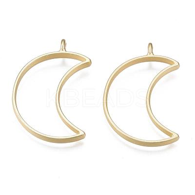 Matte Style Rack Plating Alloy Open Back Bezel Pendants X-PALLOY-S047-39C-FF-1
