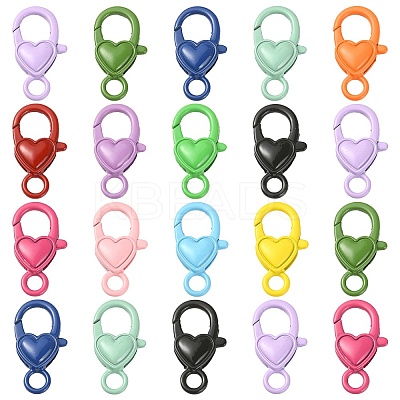20Pcs Spray Painted Eco-Friendly Alloy Lobster Claw Clasps PALLOY-YW026-01-1