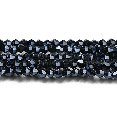 Transparent Electroplate Glass Beads Strands GLAA-F029-2mm-C02-1